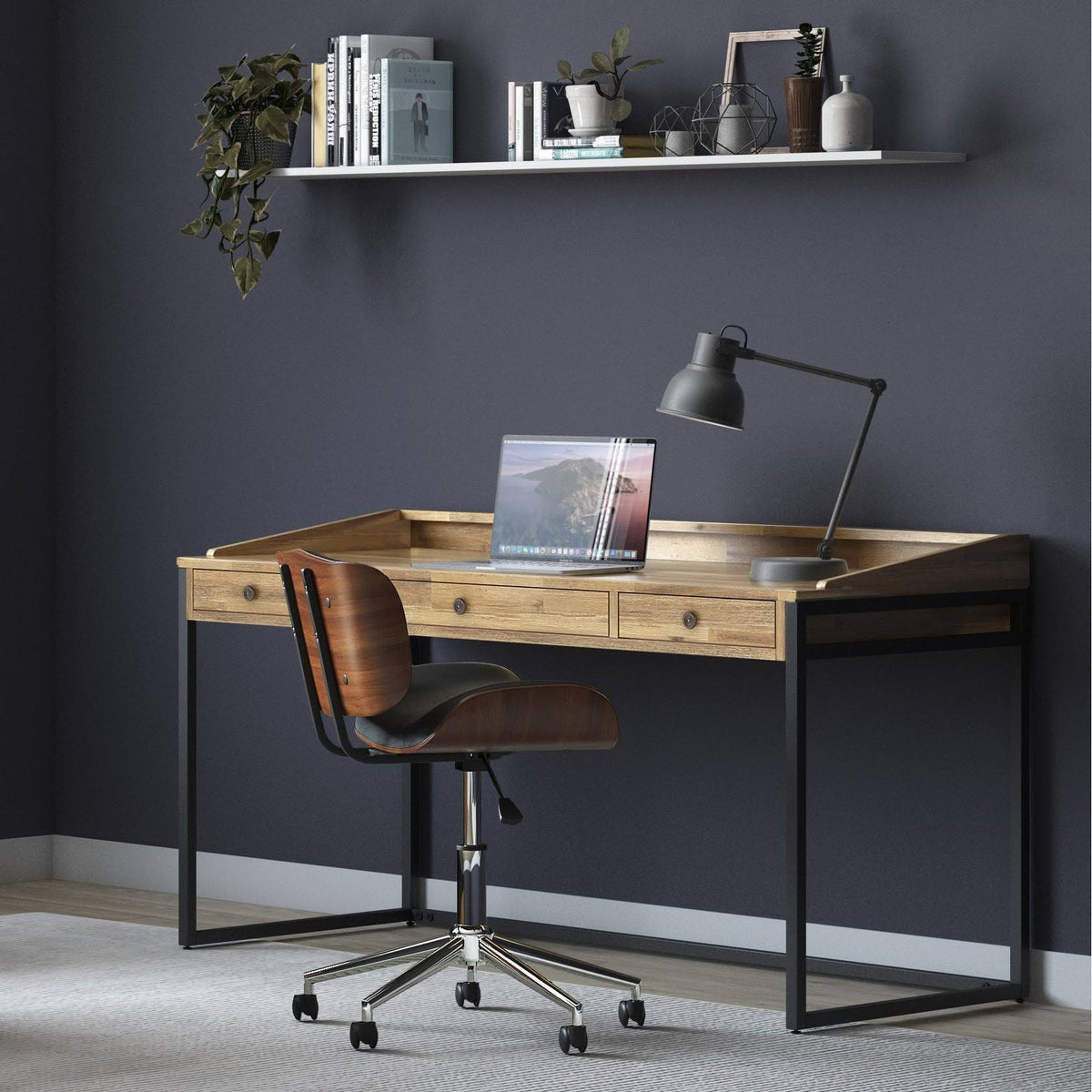 Solid Acacia Wood Writing Office Desk N474862