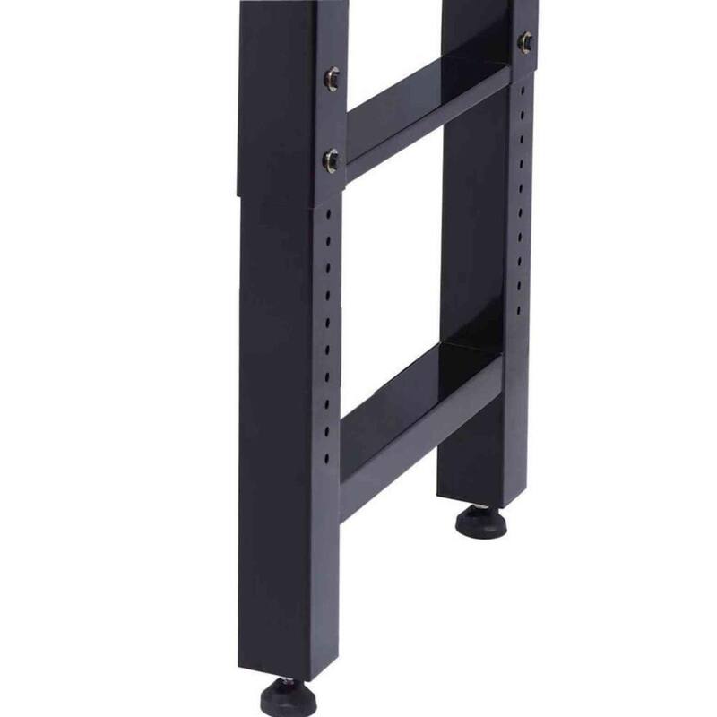 8 ft. Adjustable Height Solid Wood Top Workbench in Black B3355