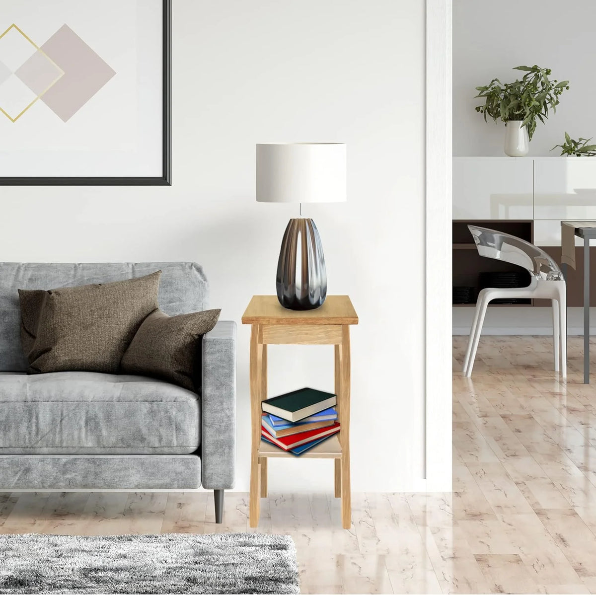 Unfinished Wooden 2-Tiered End Table Z743783