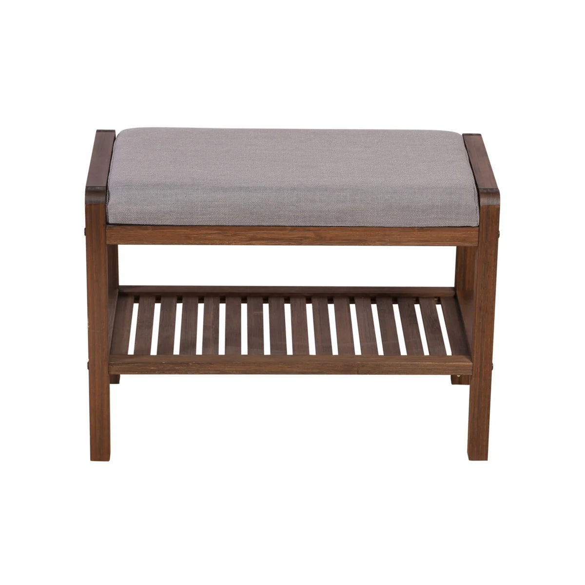Solid Bamboo Padded Bench Dark Brown D439