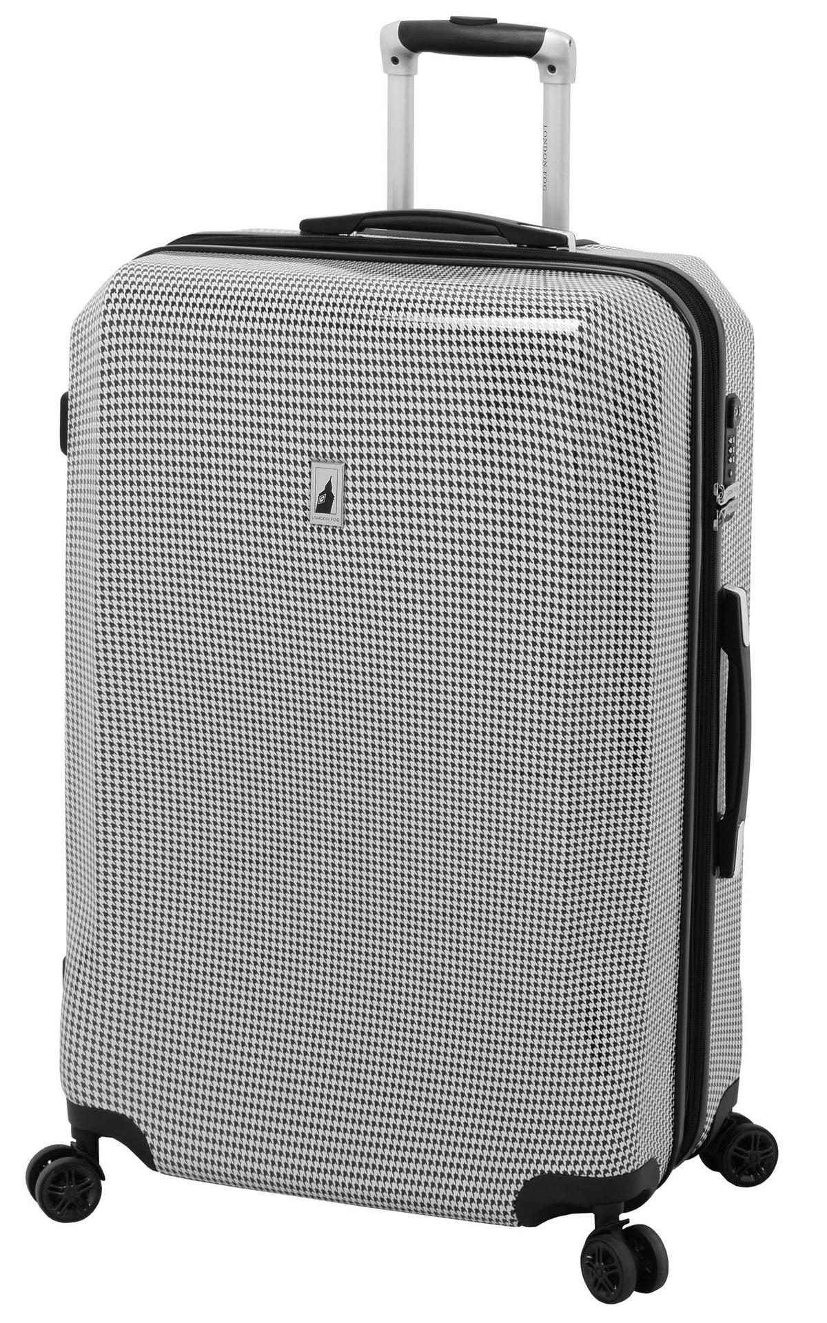 Black White Houndstooth Expandable Hardside Spinner J69967