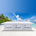 White 10' x 30' Canopy Tent with 7 Removable Sidewalls and Carry Bag P938706