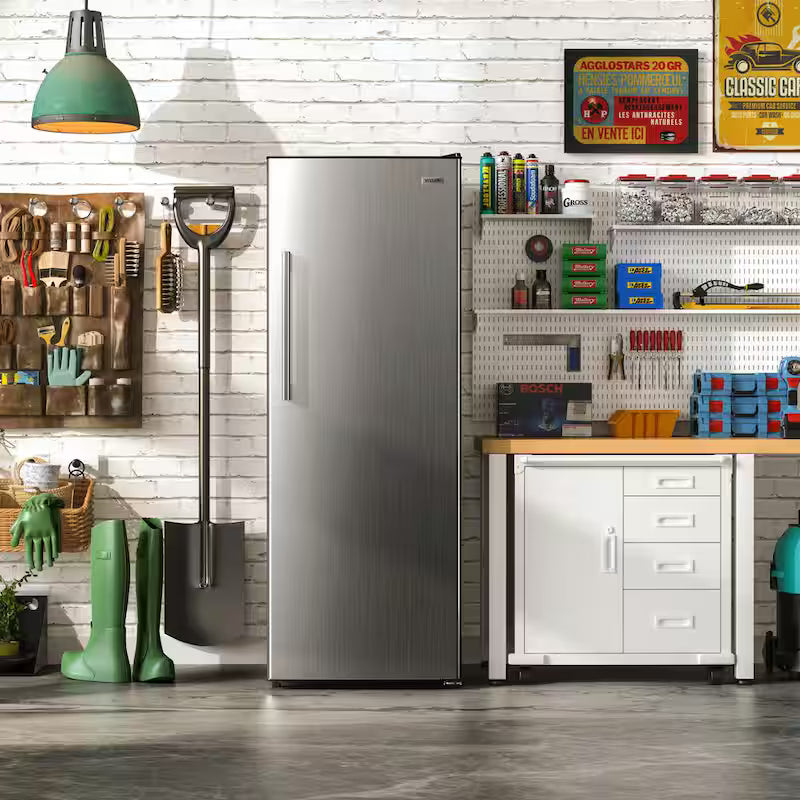 11 cu. ft. Convertible Upright Freezer/Refrigerator in Stainless Steel J424