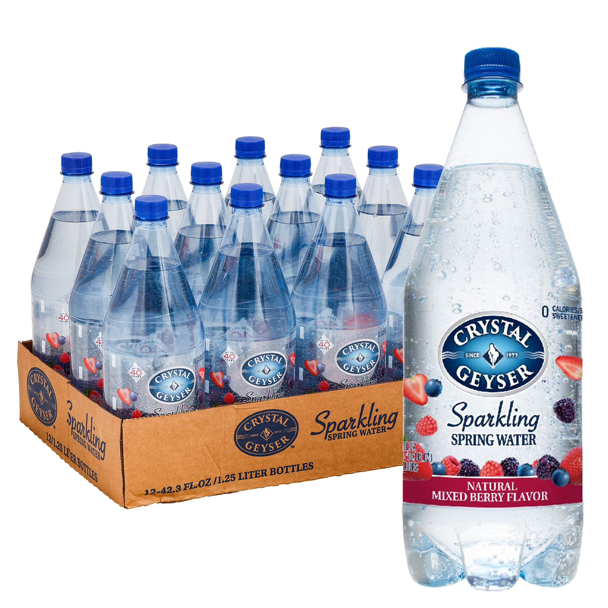 Mixed Berry Sparkling Spring Water, 12 Pack, 42 oz Bottles R465361