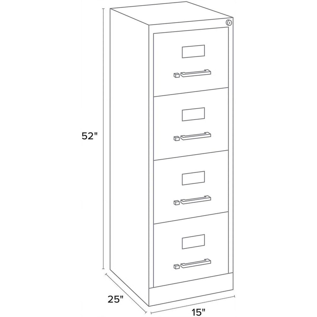 25" 4-Drawer Metal Vertical File Cabinet in Gray H409