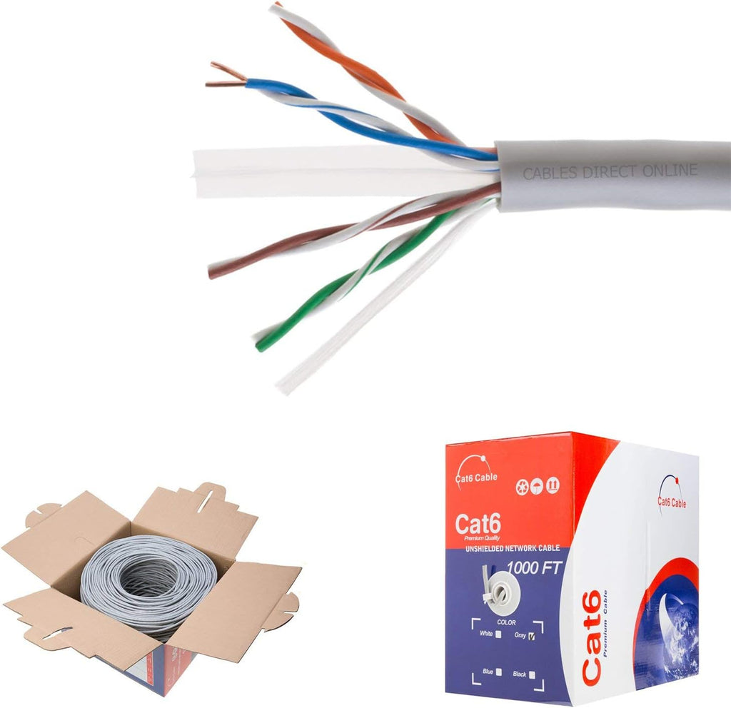 CAT6 1000ft UTP White Ethernet Solid Cable 23AWG A70141