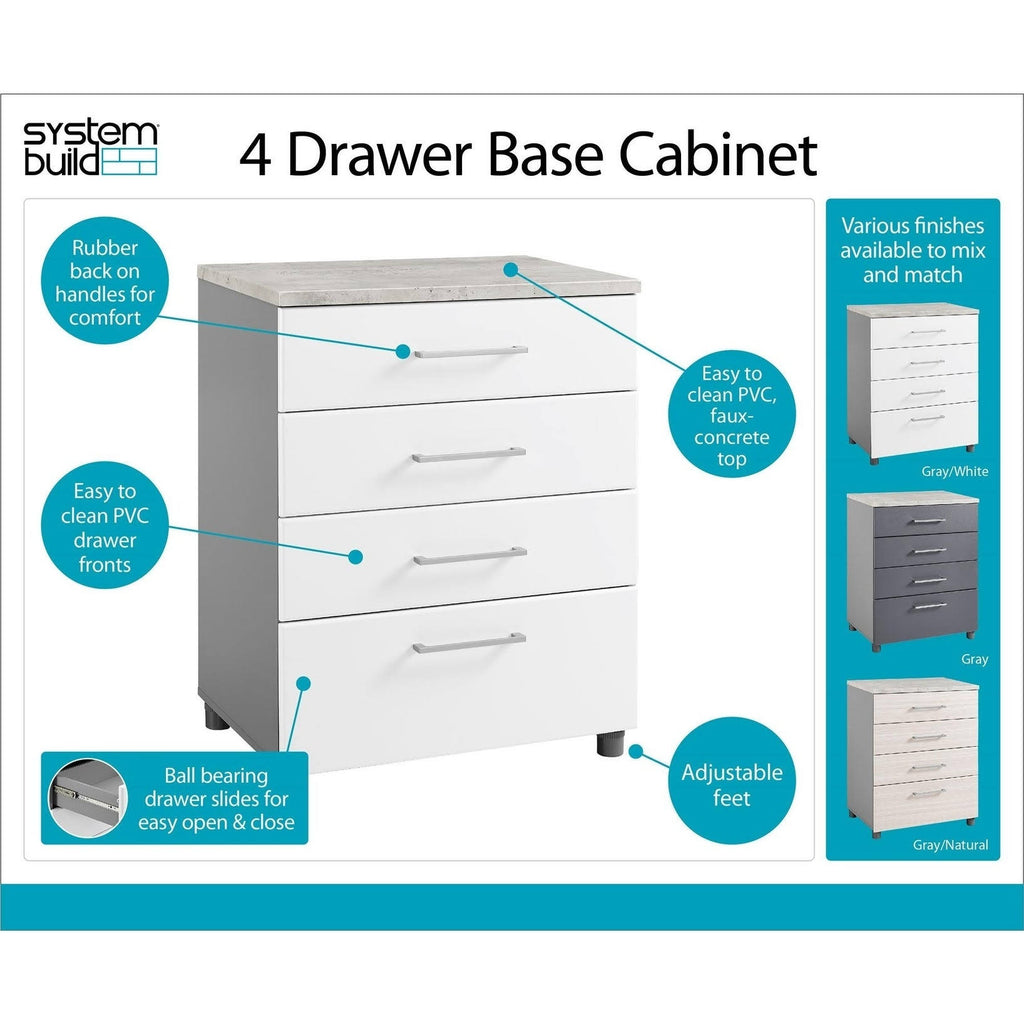 White 4 Drawer Base Cabinet I814148