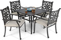 5 Pieces Patio Dining Set with 4 Chairs and 1 Square Table A9445