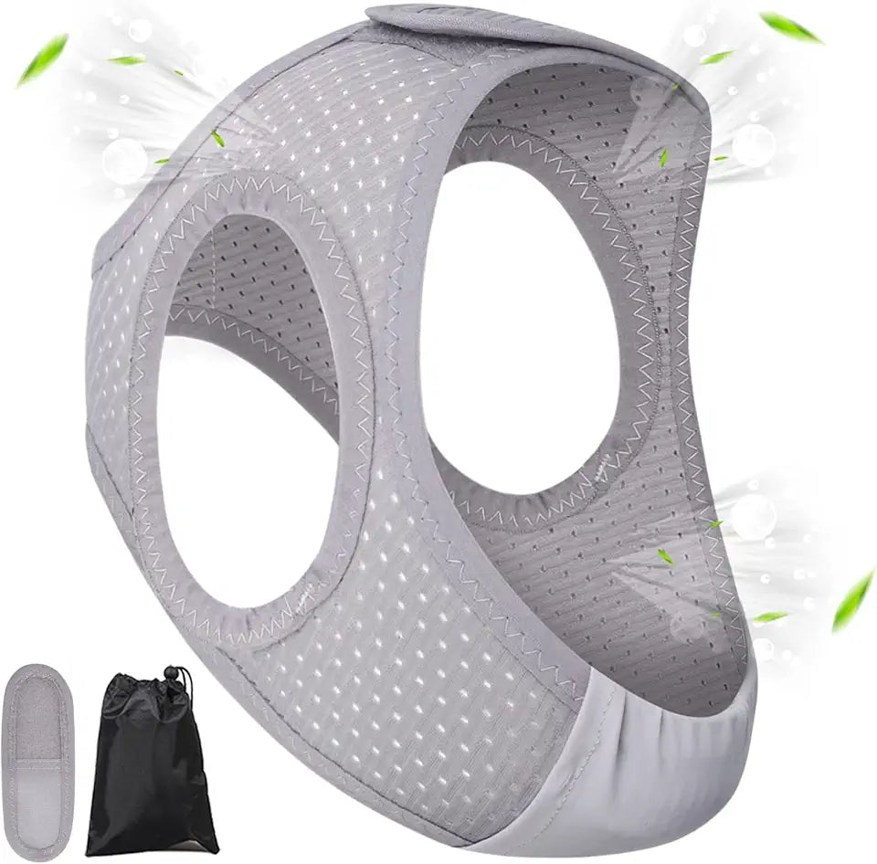 Anti Snoring Chin Strap Light Breathable Adjustable Grey F798