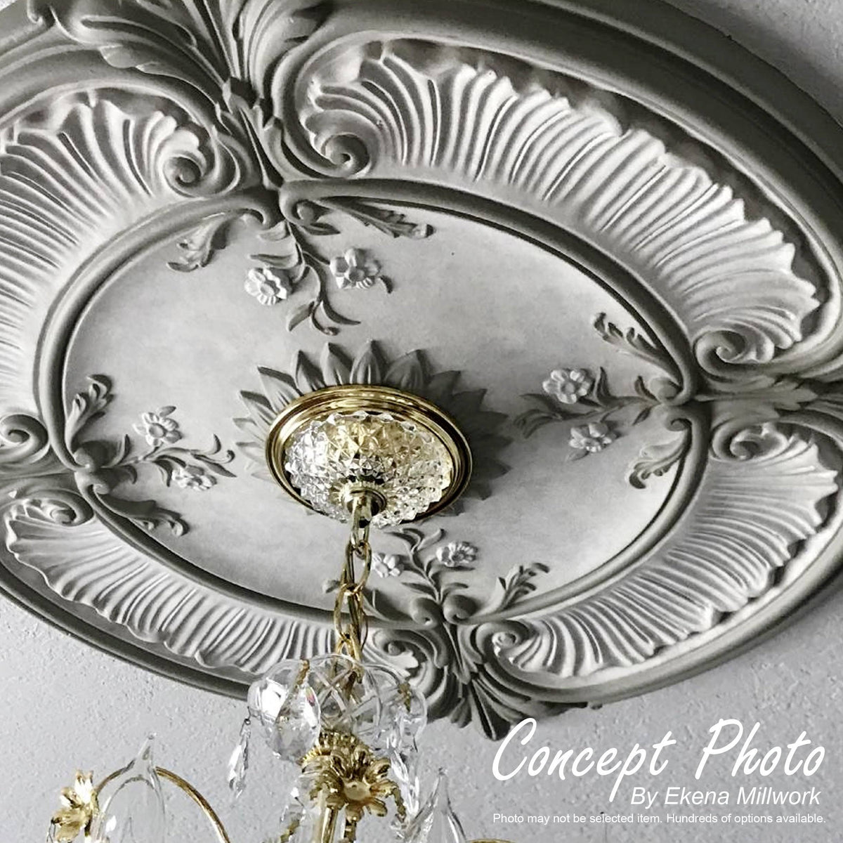 25 1/2x22OD x 5 1/2x22P Hand-Painted Ceiling Medallion J614779