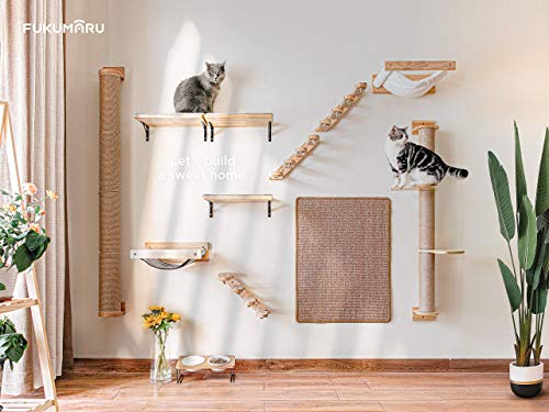 Black Stripe Wooden Cat Wall Shelf P632100