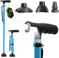 Folding Walking Cane with Two Led Lights Quad Cane T653726