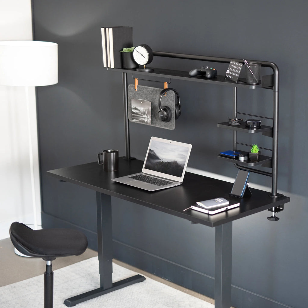 Clamp-on Desktop Shelving System with Magnetic Memo Board U93672