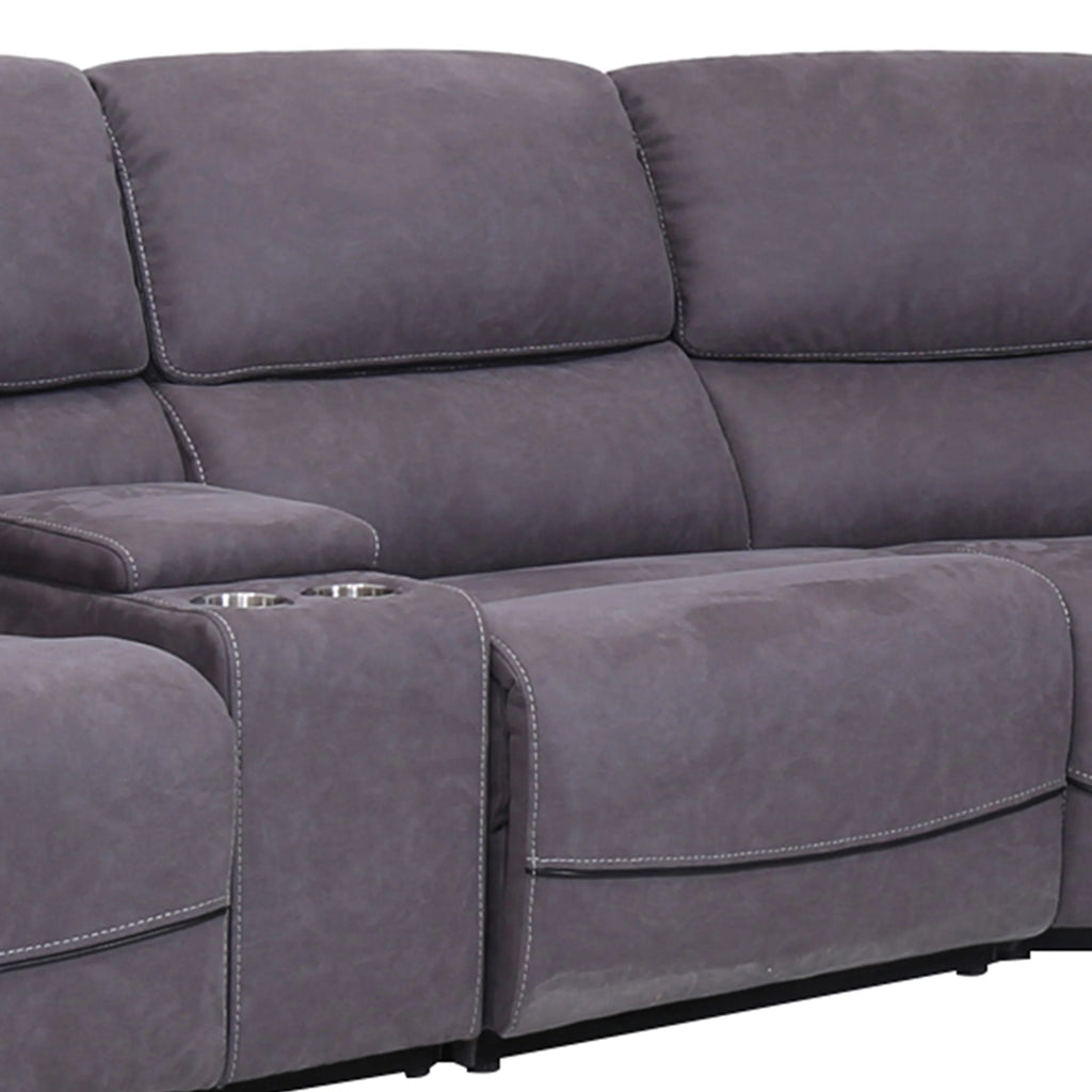 Gray Fabric Power Reclining Sectional D554365