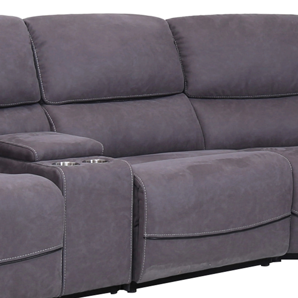 Gray Fabric Power Reclining Sectional D554365