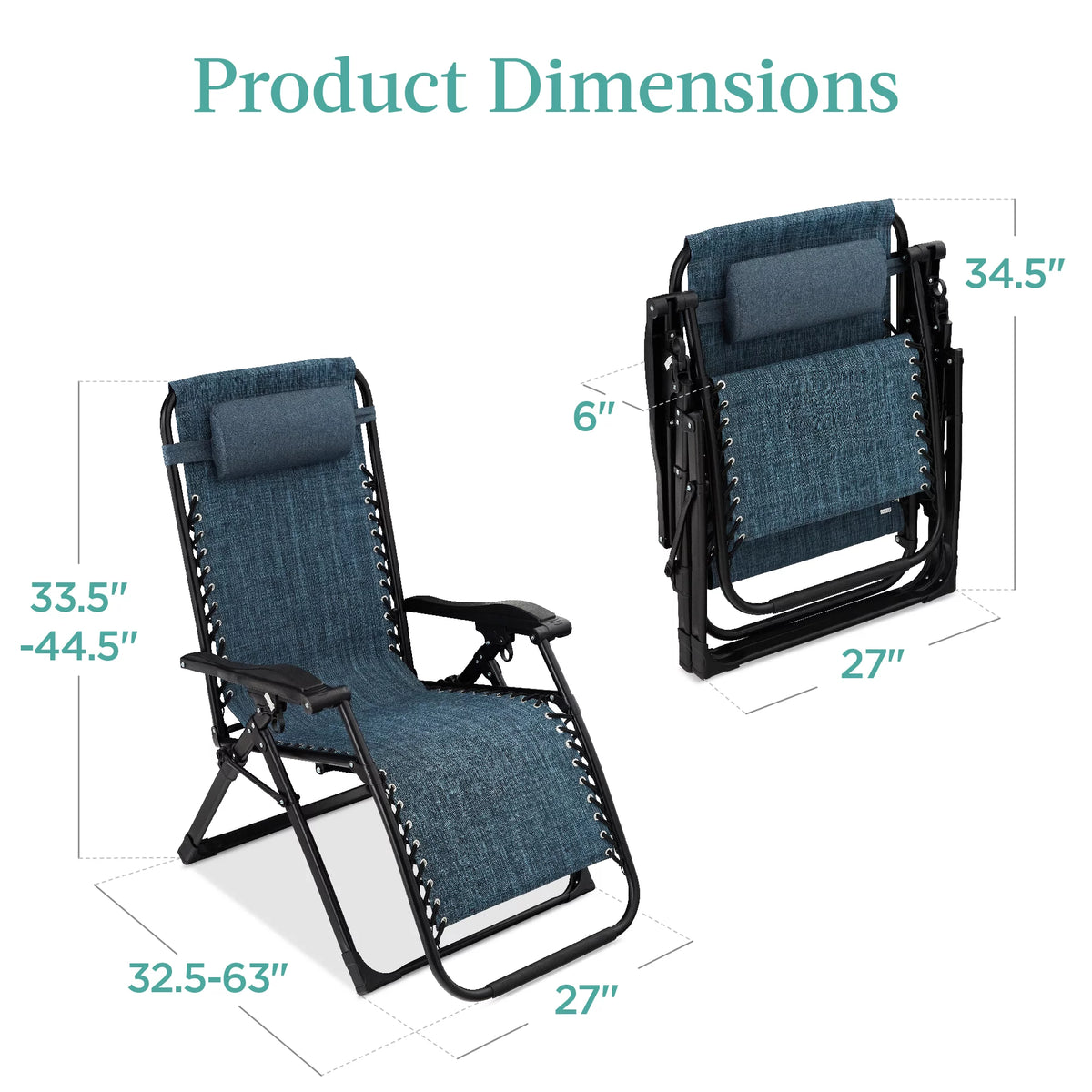 Oversized Zero Gravity Folding Recliner with Cushion M760290
