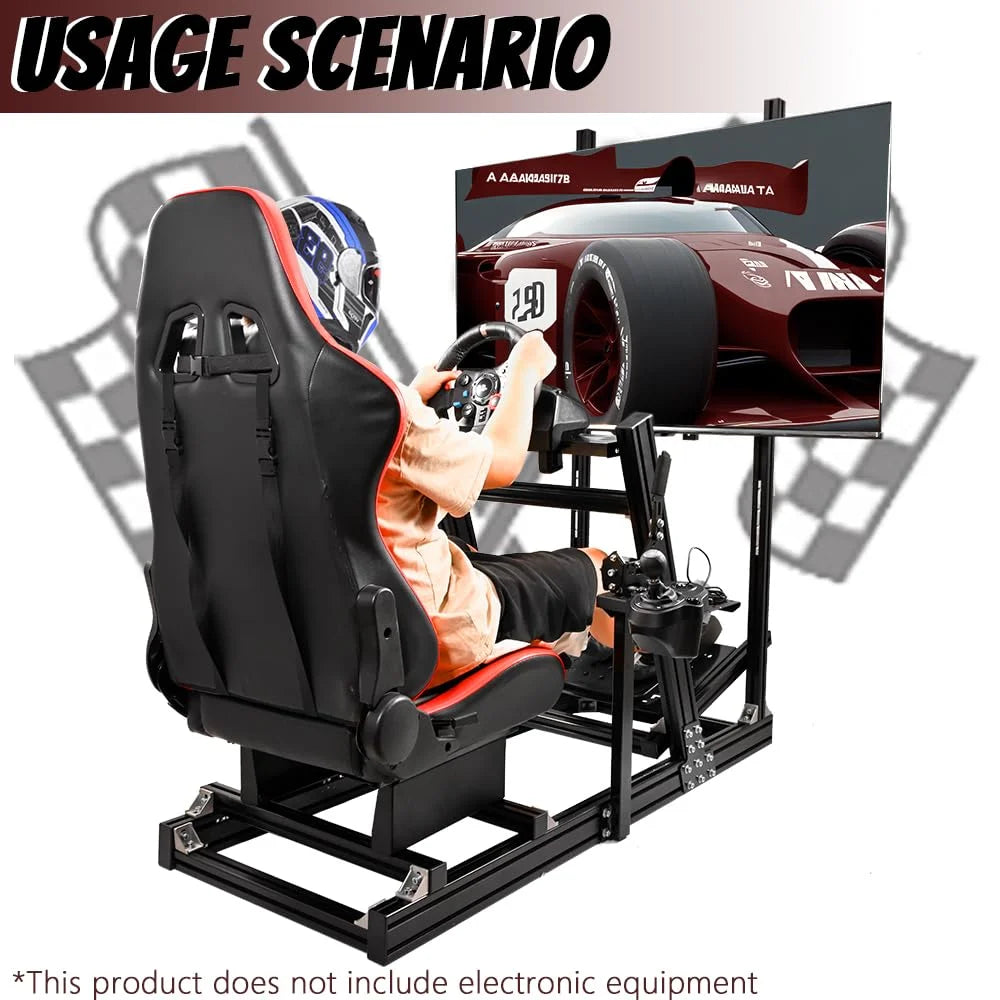 F1 Racing Simulator Cockpit with Monitor Stand Seat V908524