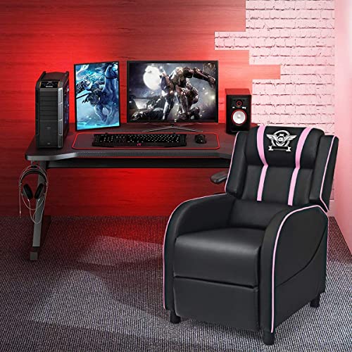 Adjustable Racing Style Massage Recliner Chair with Headrest & Lumbar Pillow P911