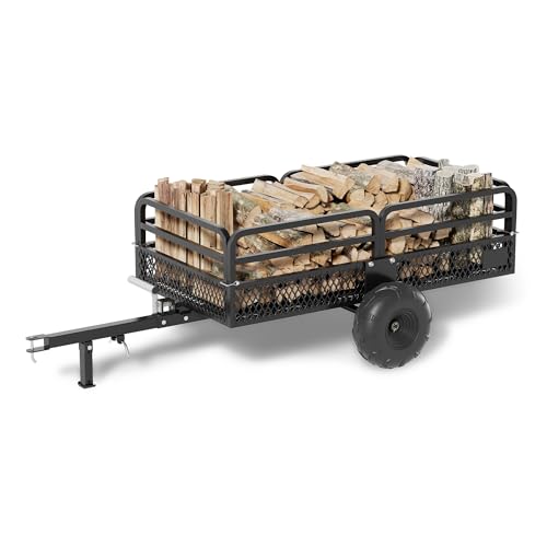 Heavy Duty Steel Dump Cart Utility Trailer, 1500 lbs 15 Cubic Feet with Removable Sides R399134