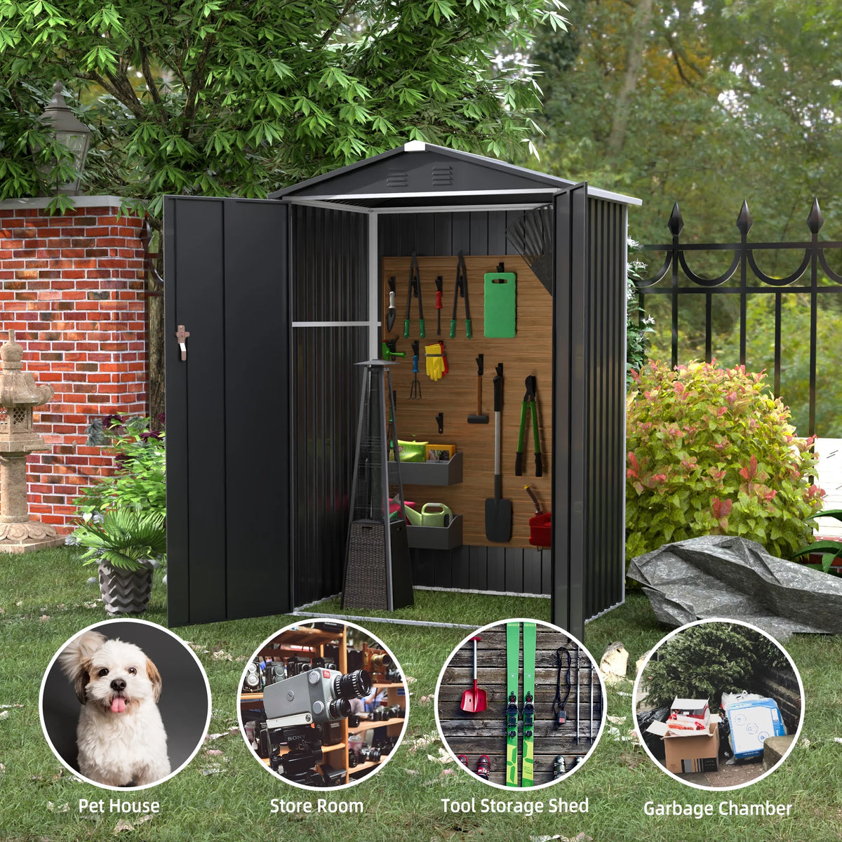 Metal Outdoor Storage Shed 4FT x 3FT U47505