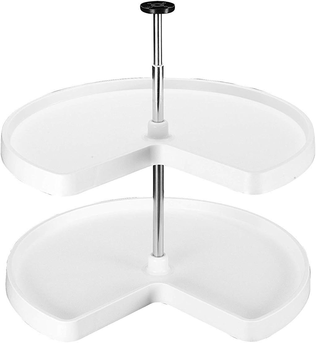 White Polymer 2-Shelf Lazy Susan U83054