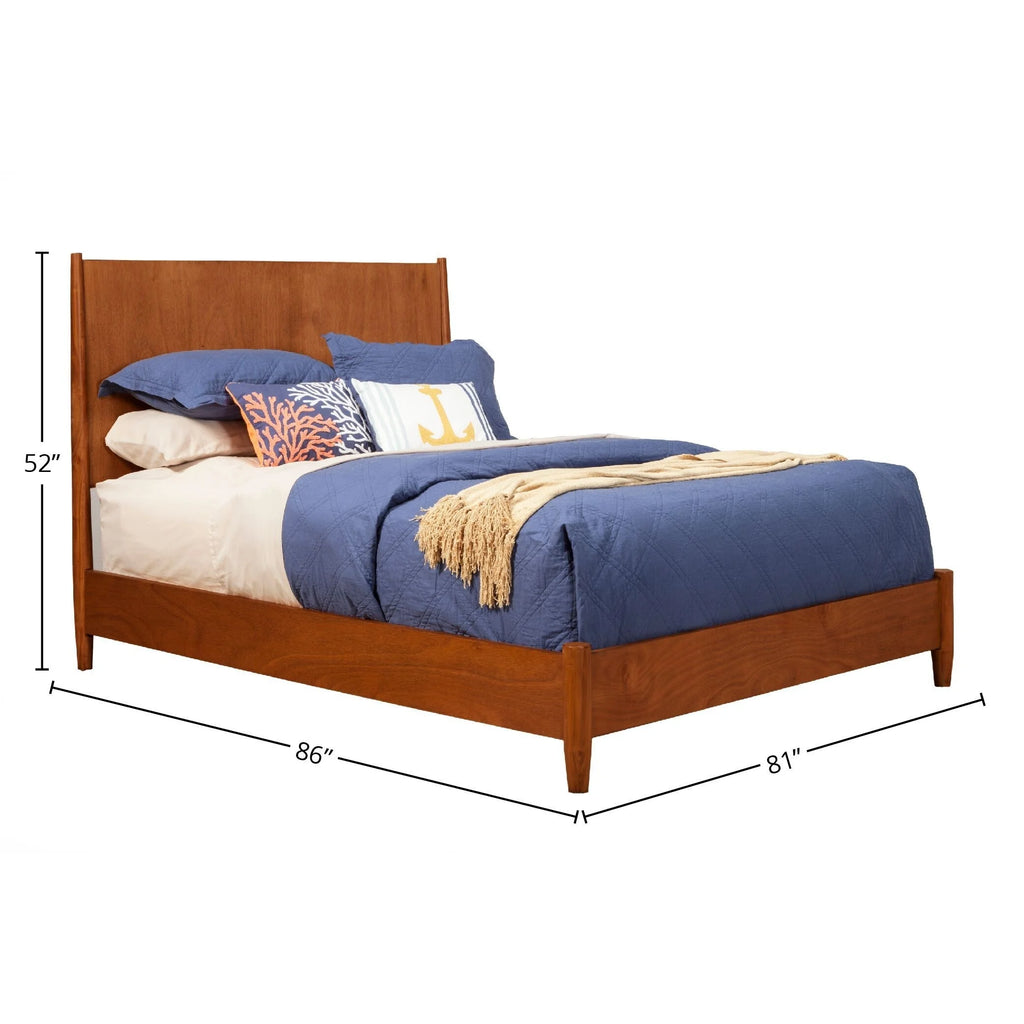 Queen Size Mid Century Modern Panel Bed X91101