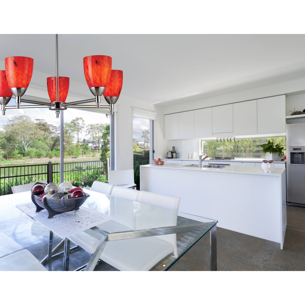 Polished Chrome and White Swirl Glass Semi Flush Light W3889
