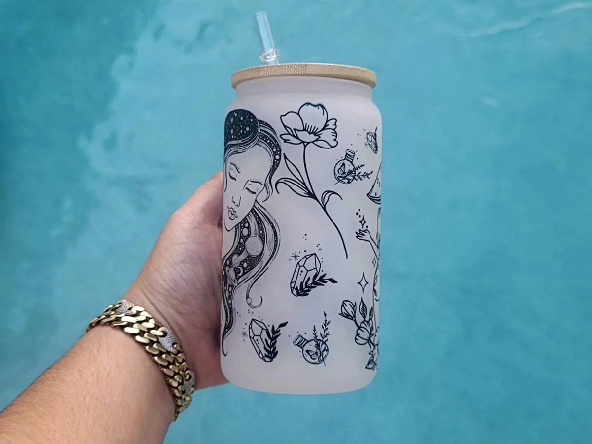 16 oz Mushroom Beer Can Glass V993