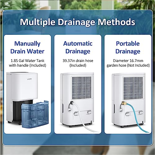 120 Pints Energy Star Home Dehumidifier with Drain Hose V9267
