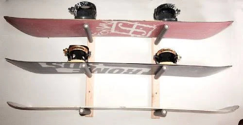 Wall Mounted Snowboard Rack Holds 3 Snowboards S74465