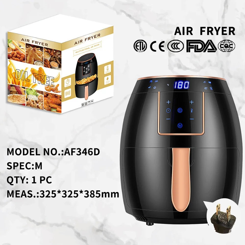 5.5L 1300W Touch Screen Electric Air Fryer with Bakeware B9051