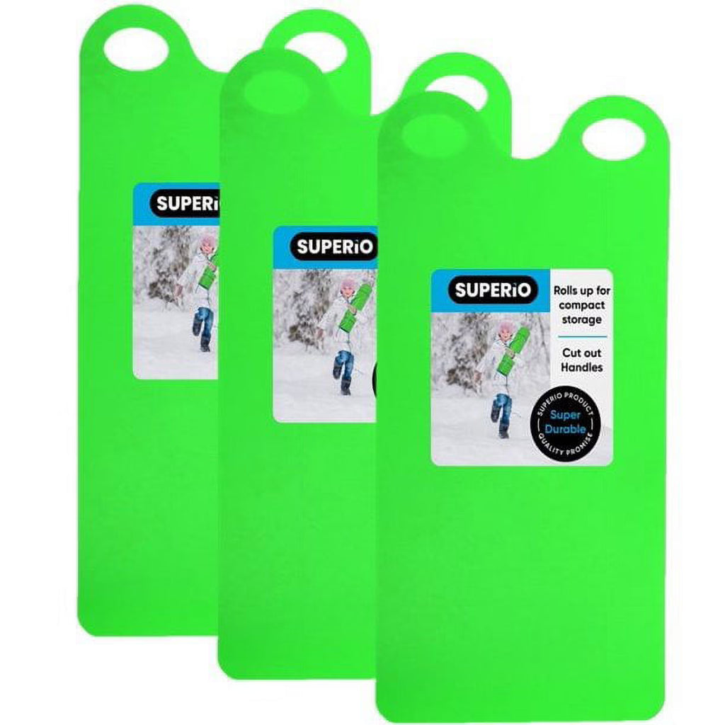 3 Pack Green Kids Snow Sled D4528