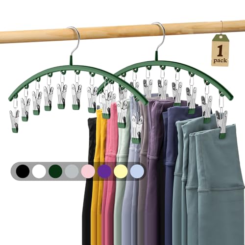 Metal Yoga Pants Hangers 2 Pack with 10 Clips Black A45915