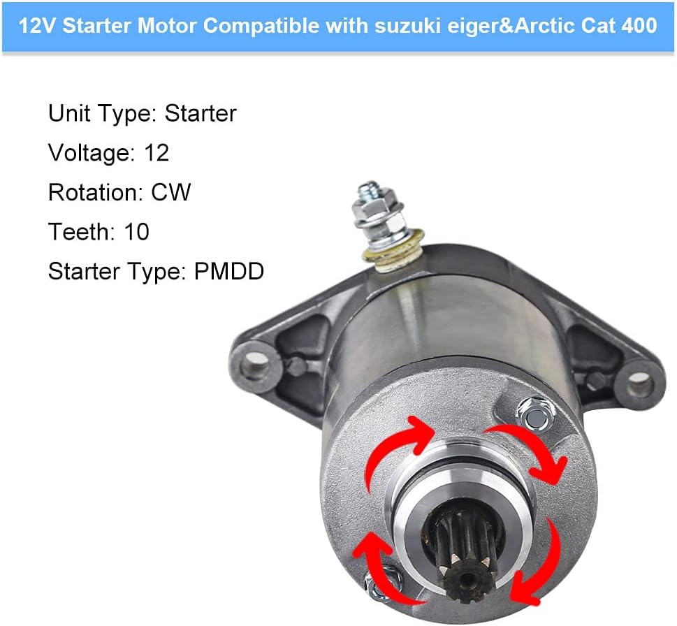 Starter Compatible with Suzuki Eiger 400 Arctic Cat LT-A400 LT-F400 2002-2007 Pack of 2 V47894