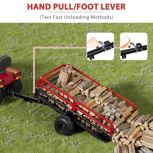 Heavy Duty Steel Dump Cart Utility Trailer, 1500 lbs 15 Cubic Feet with Removable Sides R399134