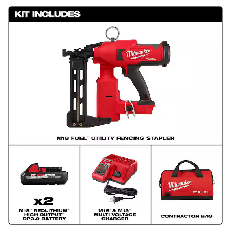 18-Volt Lithium-Ion Brushless Cordless Utility Fencing Stapler Nailer Kit W678
