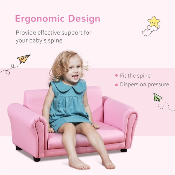 Pink Children's Feet Sofa Set with Wood Frame V722