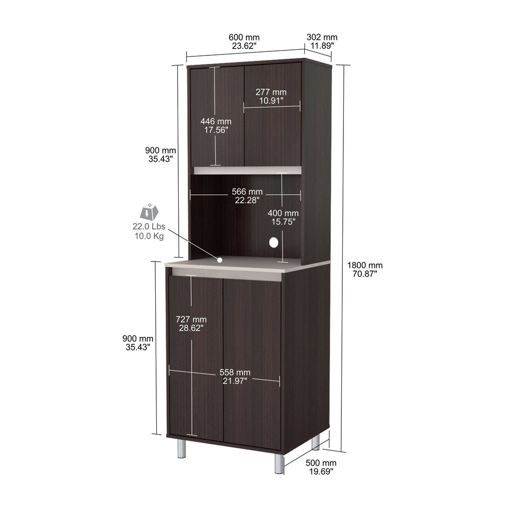 4-Door Cabinet with Open Space A489578