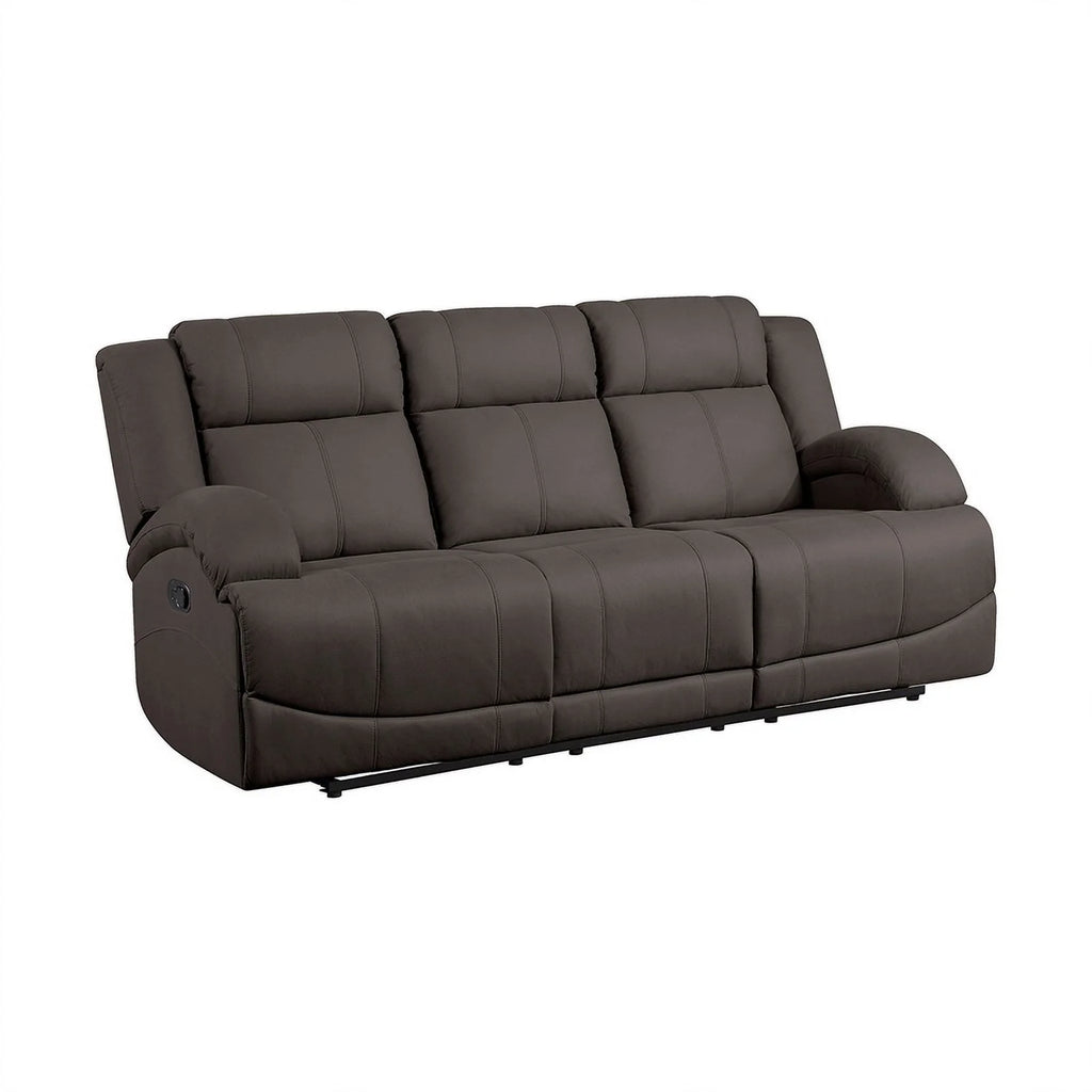Chocolate Microfiber 2-Piece Manual Reclining Sofa Set Q332658