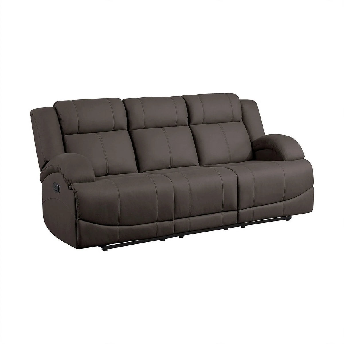 Chocolate Microfiber 2-Piece Manual Reclining Sofa Set Q332658