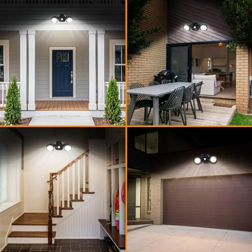 White Battery-Operated Motion Sensor LED Flood Light, 5500K Daylight, IP65 Waterproof Z559