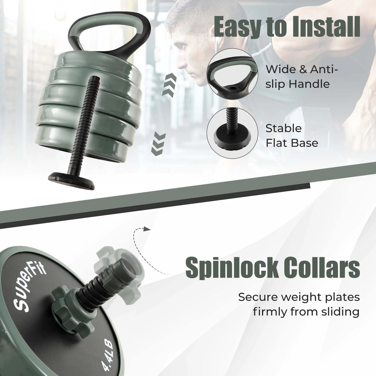 4 in 1 Adjustable Dumbbell Set 92lbs Q234766