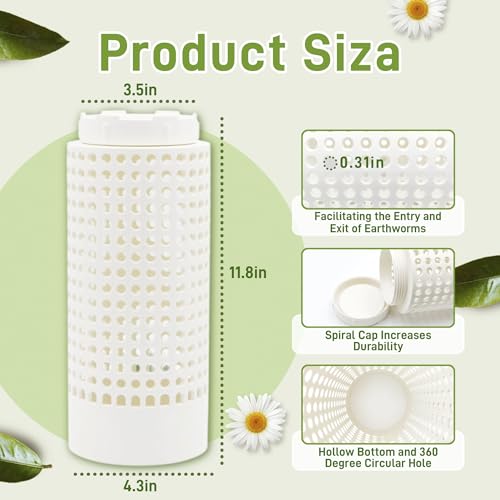 2-Pack White PVC Worm Compost Bin N798
