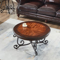 Round Wood Coffee Table with Metal Leg K927
