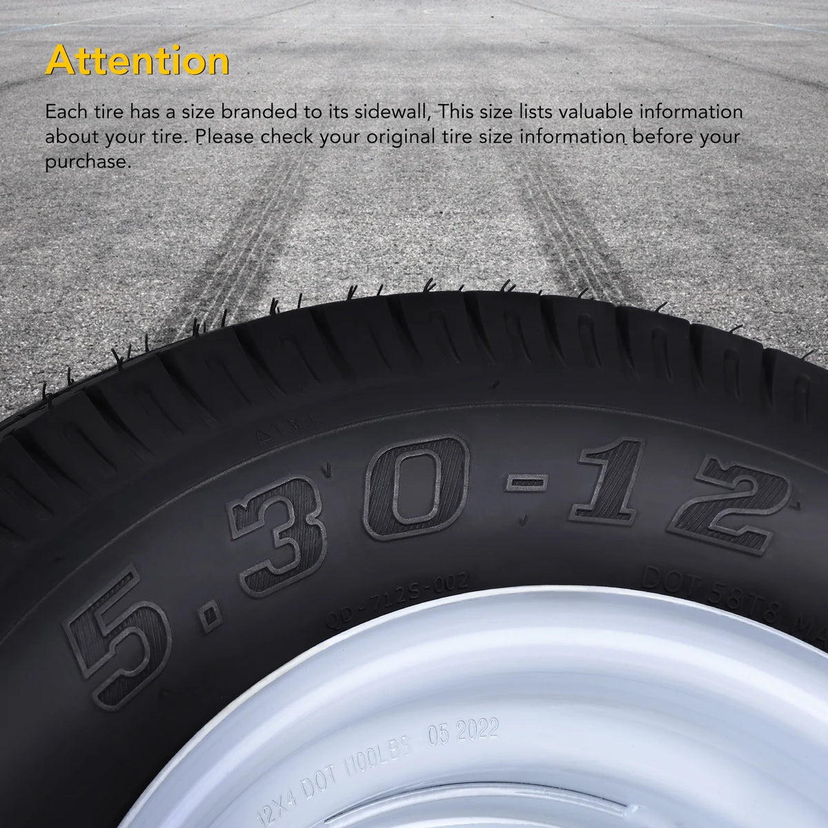 2 Packs 5.30-12 Trailer Tires with 12 inch Rims Q496