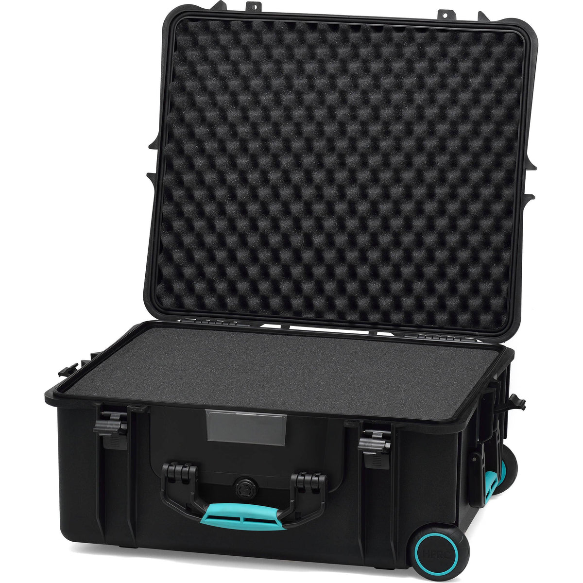 Black Wheeled Hard Case with Cubed Foam E1186