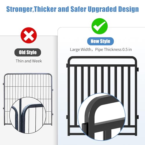 32 Inch 16 Panels Foldable Metal Dog Playpen with Doors O8366