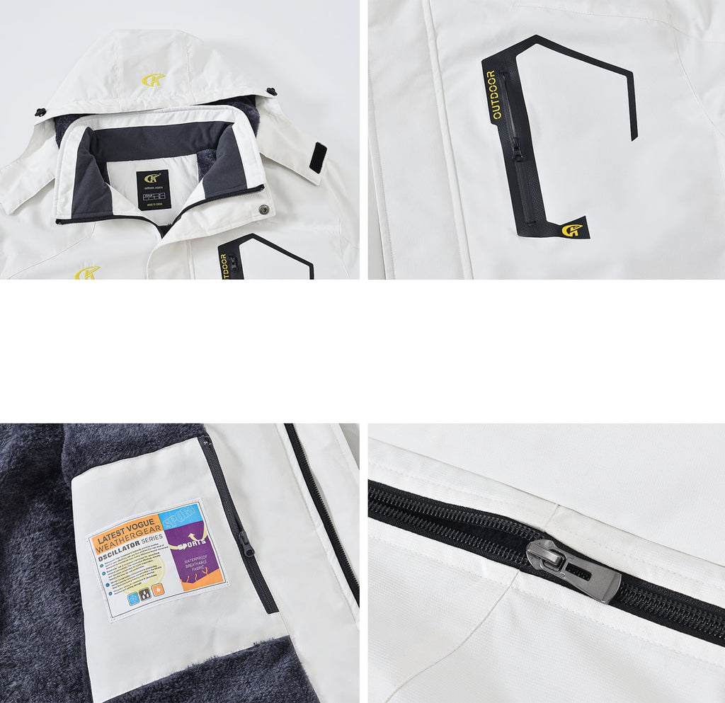 White XXL Waterproof Ski Snowboard Jacket C350243