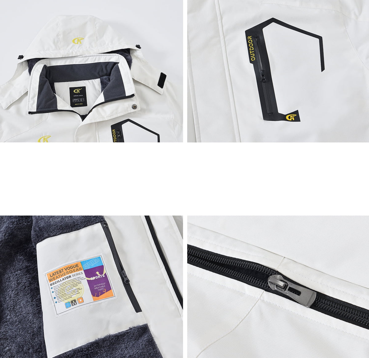 White XXL Waterproof Ski Snowboard Jacket C350243
