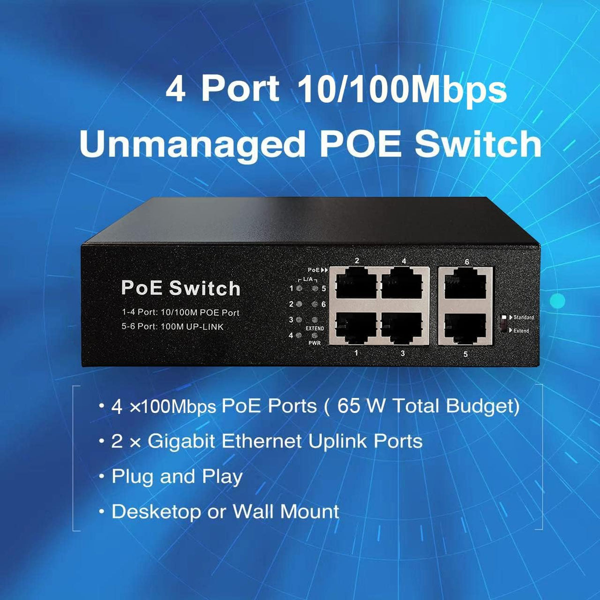 4 Port Gigabit PoE Switch Unmanaged L904789